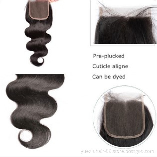 4*4 HD lace closure Remy Hair Brazilian 100% Human Hair closure